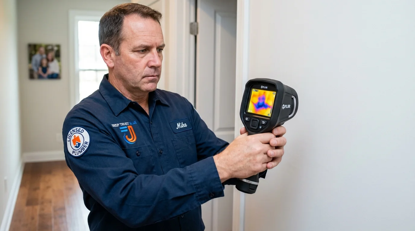 Thermal imaging leak detection by Johns Plumbing LLC in Commercial Point